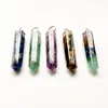 Pendant Necklaces Chips Stone Beads Hexagonal Column For Necklace Accessories Diy Resin Decorations Healing Crystal Point Jewelry