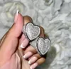 Кольцо на полный палец Micro Pave CZ для женщин в форме большого сердца Valentine039s, подарок Ice Out Bling, коктейльные кольца1820783