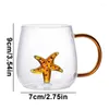 Tasses en verre 3d Animal Tasse cadeau Verbelle mignon Water Water Starfisf Café Milk Milk pour le vin