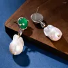Pendientes colgantes Uglyless asimétricos perlas barrocas naturales mujeres Cool personalizado Irregular 925 ágata de plata Studs