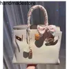 Platinum Leather BK Designer Handväska Bag Womens 25cm Portable Lychee Mönster High-End First Layer Togo Cow Large