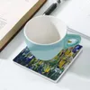 Tapis de table au lever du soleil, sous-verres en céramique (carrés), porte-tasse de thé pour boissons en vrac