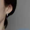 Édition de haute édition 1to 1 à 1 Logo Femmes d'oreille Tshaped Half Circle Diamond Tiffancy Boucles d'oreilles cloutées