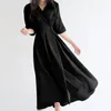 基本的なカジュアルドレスエレガントなドレスエレガントなドレス頑丈なターンダウンカラーオナギコ韓国の女性服夏2022年オフィスレディーワーク5315935 DRO DHAOF