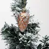 Decoração de festa 5pcs com revestimento de lantejoulas brilhantes ornamentos pendurados ornamentos de vidro Glitter Christmas Tree Pingents Hungable