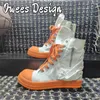 Casual Shoes Owees Design Women Canvas Pockets Zipper High Flats Man Black Walking Skateboard Dance Sneakers Hip