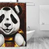 Shower Curtains BOXING PANDA - Polygon (Matic) Listed On Opensea Curtain 72x72in With Hooks Personalized Pattern Privacy Protection