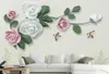 Tapety papel de parede wytłaczany kwiat chiński styl 3d tapeta mural salon sofa sofa do sypialni papiery kuchenne dekoracje domu