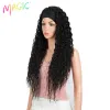 Wigs Magic Headband Wig 30 Inch Long Kinky Curly Synthetic Wigs Natural Looking Headband Scarf Wig Omber Blonde For Black Women