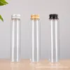 Bouteilles de stockage 10 pièces 50-110ml Tubes à essai en plastique transparent bouteille avec bouchons à vis en aluminium pour bonbons épices fleurs séchées fête faveurs décor