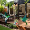 Other Bird Supplies Glass Hummingbird Feeder Wind Chime Outdoors Multicolored Feeders Creative Outdoor