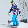 Dräkter barnskiddräkt pojkar flickor vinter utomhus sportvattentät skidåkning snowboardjackor snöbyxor set vinter kostymer för barn