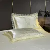 Set di biancheria da letto Gonna da letto Set di quattro pezzi in jacquard di pizzo Stile europeo Elegante cotone di lusso
