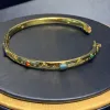 Bangles Новый римский стиль цветной каменный бирюзовый браслет женский богемийский дизайн изысканный цирконий заброшенные украшения ZK35