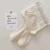 Femmes chaussettes 3 paires/lot femmes longues de haute qualité automne hiver chaud épais moyen Tube couleur bonbon Style coréen tendance élégant Pile chaussette