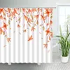Rideaux de douche pissenlit feuilles florales rideau aquarelle fleurs plantes simple tissu imperméable salle de bain décor polyester bain