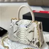 Luxury Women Handheld Designer Shoulder Bag Flip Bag Cowhide Material Lizard Leather Sensation Hardware Buckle Metal Chain Pack Hand Sewn Qu