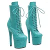 Dance Shoes Fashion Sexy Model Shows PU Upper 17CM/7Inch Women's Platform Party High Heels Pole Boots 080