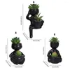 Decorative Flowers Artificial Succulents Plants 3Pcs Faux In Ceramic Pot Greenery Set For Bathroom Living