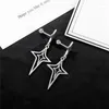 Dangle Earrings 2024 Punk Star Drop For Men Women Personality Black Stainless Steel Double Earring Jewelry