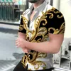 Camicia di lusso Camicie a bottoni stampata in 3D maschile moda camicetta di grandi dimensioni Camishe camisine abiti da uomo casual maschile 240329