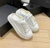 Casual Shoes COZOK Summer Women's Thick Soled Biscuit Half Trailer Canvas Small White One Step Higher