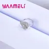 Anillos de racimo flores románticas en forma real 925 joyería de plata esterlina micro pavimentado brillante claro cz piedras mujeres anillo de dedo de boda