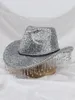 Berets Silver Lady Western Cowboy Hat Rhinestone Tassel Party Stylish Soft Duffle Wide Brim Shade Outdoor Casual