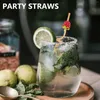 Engångskoppar sugrör 8 st cocktail garnering styling halm karneval party tecknad designad spiral tube lockigt dricka