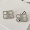 jewelry bb earring Letter BB earrings sparkling diamonds female niche design sense necklace female internet silver needle earrings niche