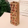 Cadeaupapier 500 stks/partij Aangepaste papieren zak Kerst Kraft Rode wijnfles Huishoudelijke artikelen