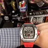 Luxury Mens Watch Richa M High Quality Watch Designer Automatisk mekanisk klocka Vattentät rostfritt stål Fodral Panchromatisk handledsgummi som säljer DKUO