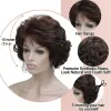 Perruques Slivery Grey Short Curly Wavy Wig 100% Importée de mode de mode synthétique Premium Wigs pour femmes