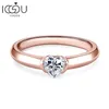 IOGOU 05 Verlovingsringen voor Vrouwen Zilver 925 Rose Goud Kleur Hartvormige Solitaire Diamond Wedding Ring 240402