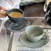 Canecas luz luxo boa aparência xícara de café cerâmica estilo nórdico galvanizado borda de prata requintado conjunto de chá da tarde