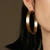 Earrings Enfashion Vintage Big Hoop Earrings Matte Gold color Earings Stainless Steel Circle Earrings For Women Jewelry Wholesale 171026