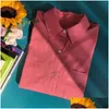 Blusas para mujer Camisas 2024 Estilo de primavera temprana Temperamento de desplazamiento simple Camisa de algodón de manga larga para mujer Entrega de entrega Ropa Paño Dh8E0