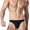 Underpants Sexy Men's Underwear U Convex One-piece Ultra-thin Ice Silk Briefs Large Size Seamless Mid Waist Male Panties