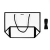 Gift Wrap 10Pcs/lot Ribbon Bow White Paper Bag Tote Bags Shopping Party Wedding Birthday Retail