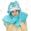 Couvertures de ménage écharpe à capuche pour femmes hiver câlin universel avec gants adultes couverture portable à capuche enfants