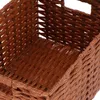 Garrafas de armazenamento imitação rattan cesta recipiente desktop tecido bin seagrass cestas organizador casa suprimentos bandeja diversos pão