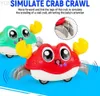 Animais elétricos / RC Cute Sensing Crling Crab Brinquedos para bebês Dança interativa para caminhar Evita automaticamente obstáculos para crianças Presentes para crianças pequenas YQ240402