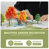 Decorative Flowers 4 Pcs Christmas Tree Decorations Green Landscape Maple Model Garden Manual Scenery