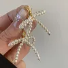 Orecchini a cerchio Accattivanti Orecchini a forma di fiocco da donna Orecchini con perle pendenti con perline Da indossare ogni giorno Appuntamenti Feste