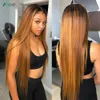 1B30 Ombre Bone Straight Human Hair Bundles Brazilian Remy Weave s 2 Tone Brown Colored 240327