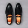 Dress Shoes Luxury Designer Men's Balck Penny Loafter Leather Male Wedding Prom Homecoming Oxford Footwear