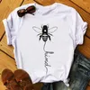 Women's T Shirts Bee Kind Harajuku Grunge T-Shirt Stylish Short Sleeve Be Slogan Aesthetic Tee Summer Bees Graphic Trendy Outfits