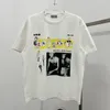 남성용 T 셔츠 레트로 대형 그래픽 프린트 프린트 씻은 검은 erd 티셔츠 티 남자 여자 무거운 직물 면화 캐주얼 셔츠 탑