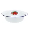 Dijkartikelen sets Email Basin Vintage Bowl Retro Flatare Rice Pot Noodle Storage Salad