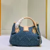 Luxurys Designer Denim Vintage Sacs à bandoulière Femmes Sacs fourre-tout Toile Cuir Sac à main Vieille fleur Sac à bras Imprimer Bourse Cross Body Gold Hardware Pouch Sac à provisions